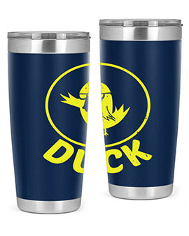 Duck Style 1# Tumbler in stainless steel with a sleek design, showcasing its double wall vacuum insulation and drink-thru lid.