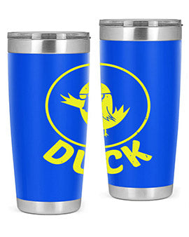 Duck Style 1# Tumbler in stainless steel with a sleek design, showcasing its double wall vacuum insulation and drink-thru lid.