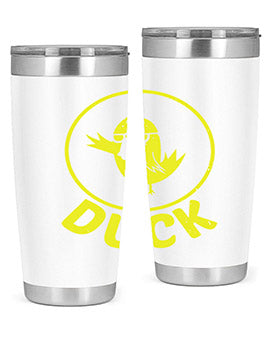 Duck Style 1# Tumbler in stainless steel with a sleek design, showcasing its double wall vacuum insulation and drink-thru lid.