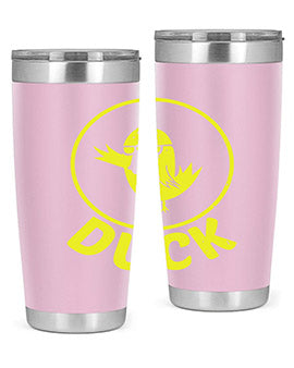 Duck Style 1# Tumbler in stainless steel with a sleek design, showcasing its double wall vacuum insulation and drink-thru lid.