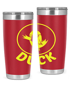 Duck Style 1# Tumbler in stainless steel with a sleek design, showcasing its double wall vacuum insulation and drink-thru lid.
