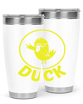 Duck Style 1# Tumbler in stainless steel with a sleek design, showcasing its double wall vacuum insulation and drink-thru lid.