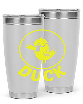 Duck Style 1# Tumbler in stainless steel with a sleek design, showcasing its double wall vacuum insulation and drink-thru lid.