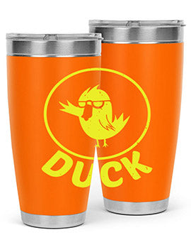 Duck Style 1# Tumbler in stainless steel with a sleek design, showcasing its double wall vacuum insulation and drink-thru lid.