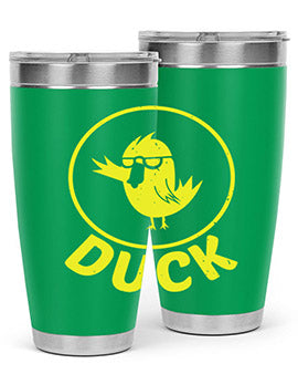 Duck Style 1# Tumbler in stainless steel with a sleek design, showcasing its double wall vacuum insulation and drink-thru lid.