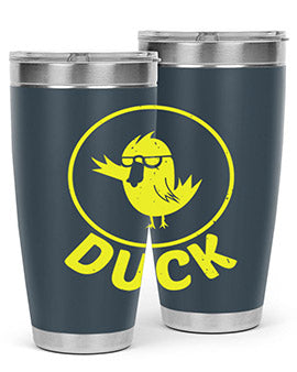 Duck Style 1# Tumbler in stainless steel with a sleek design, showcasing its double wall vacuum insulation and drink-thru lid.