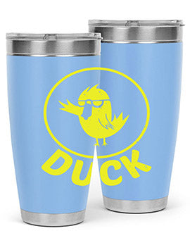 Duck Style 1# Tumbler in stainless steel with a sleek design, showcasing its double wall vacuum insulation and drink-thru lid.