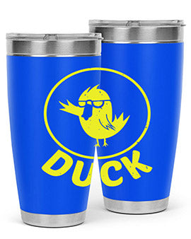 Duck Style 1# Tumbler in stainless steel with a sleek design, showcasing its double wall vacuum insulation and drink-thru lid.
