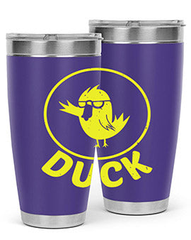 Duck Style 1# Tumbler in stainless steel with a sleek design, showcasing its double wall vacuum insulation and drink-thru lid.