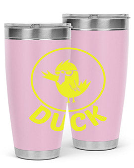Duck Style 1# Tumbler in stainless steel with a sleek design, showcasing its double wall vacuum insulation and drink-thru lid.