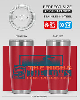 Duck The Highs Duck The Lows tumbler in stainless steel with a stylish design, perfect for hot and cold beverages.