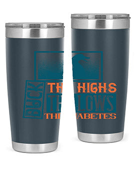 Duck The Highs Duck The Lows tumbler in stainless steel with a stylish design, perfect for hot and cold beverages.