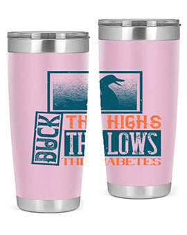 Duck The Highs Duck The Lows tumbler in stainless steel with a stylish design, perfect for hot and cold beverages.