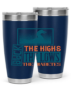 Duck The Highs Duck The Lows tumbler in stainless steel with a stylish design, perfect for hot and cold beverages.