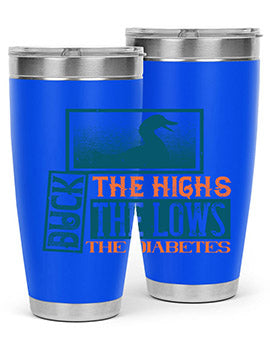 Duck The Highs Duck The Lows tumbler in stainless steel with a stylish design, perfect for hot and cold beverages.