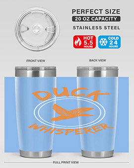Duck Whisperer Style 2# Tumbler, a double wall vacuum stainless steel tumbler with a stylish design, perfect for hot and cold beverages.