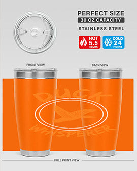 Duck Whisperer Style 2# Tumbler, a double wall vacuum stainless steel tumbler with a stylish design, perfect for hot and cold beverages.