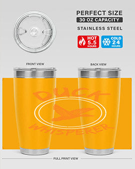 Duck Whisperer Style 2# Tumbler, a double wall vacuum stainless steel tumbler with a stylish design, perfect for hot and cold beverages.