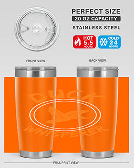 Duck Whisperer Style 2# Tumbler, a double wall vacuum stainless steel tumbler with a stylish design, perfect for hot and cold beverages.
