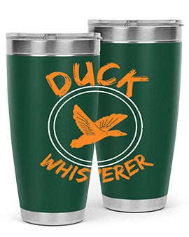 Duck Whisperer Style 2# Tumbler, a double wall vacuum stainless steel tumbler with a stylish design, perfect for hot and cold beverages.