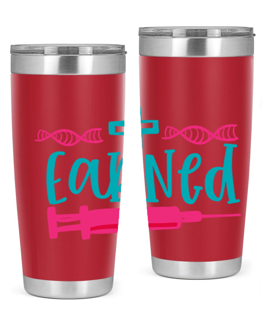 Earned Style 197# Nurse Tumbler in stainless steel with a press-in lid, designed for hot and cold beverages.