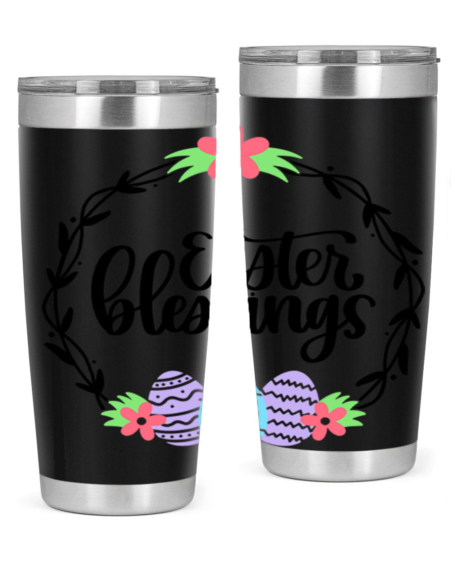 Easter Blessings 20oz and 30oz Tumblers featuring double wall vacuum stainless steel design with vibrant Easter-themed prints.