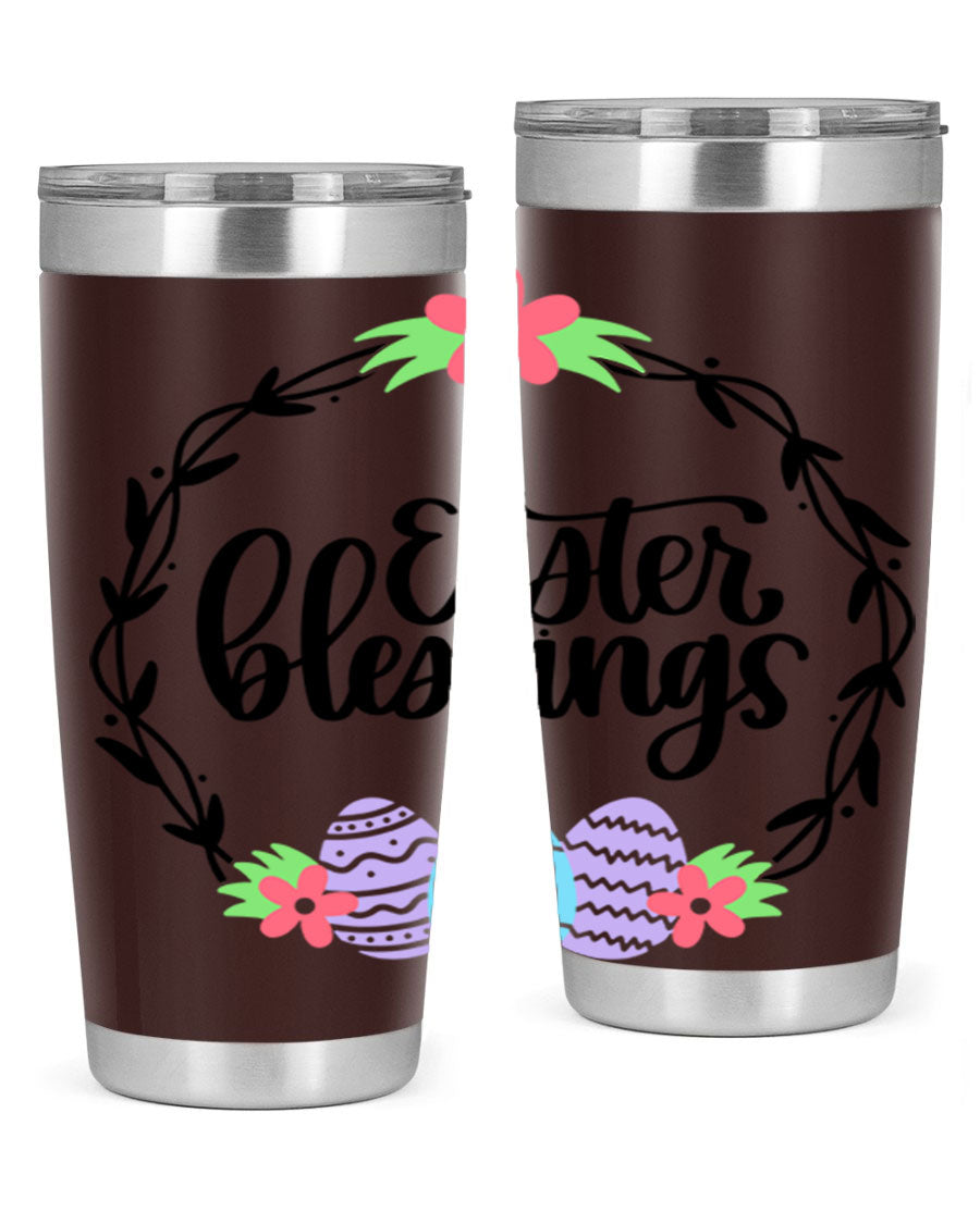 Easter Blessings 20oz and 30oz Tumblers featuring double wall vacuum stainless steel design with vibrant Easter-themed prints.