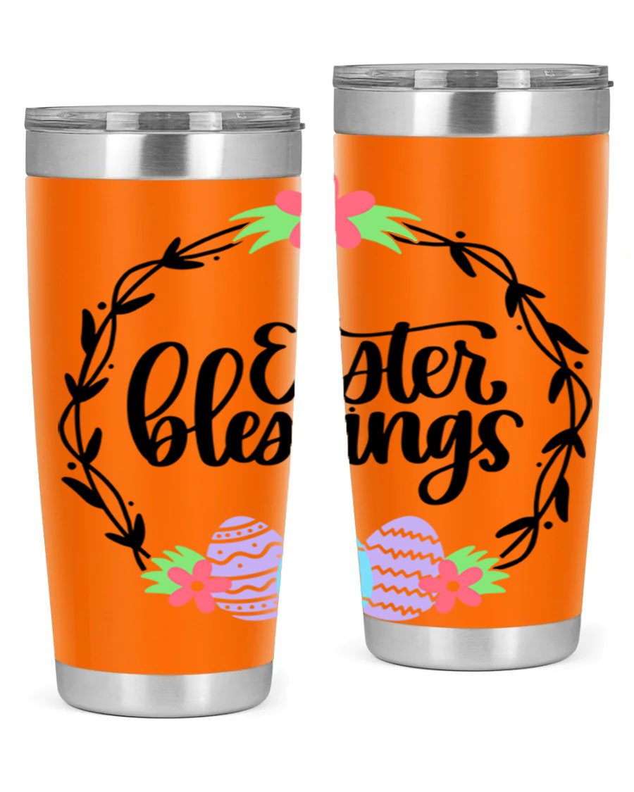 Easter Blessings 20oz and 30oz Tumblers featuring double wall vacuum stainless steel design with vibrant Easter-themed prints.