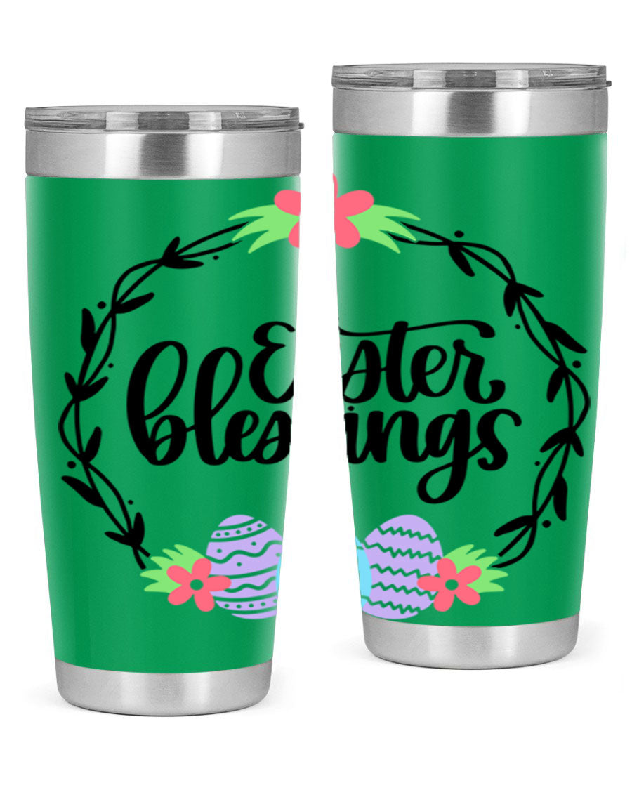 Easter Blessings 20oz and 30oz Tumblers featuring double wall vacuum stainless steel design with vibrant Easter-themed prints.