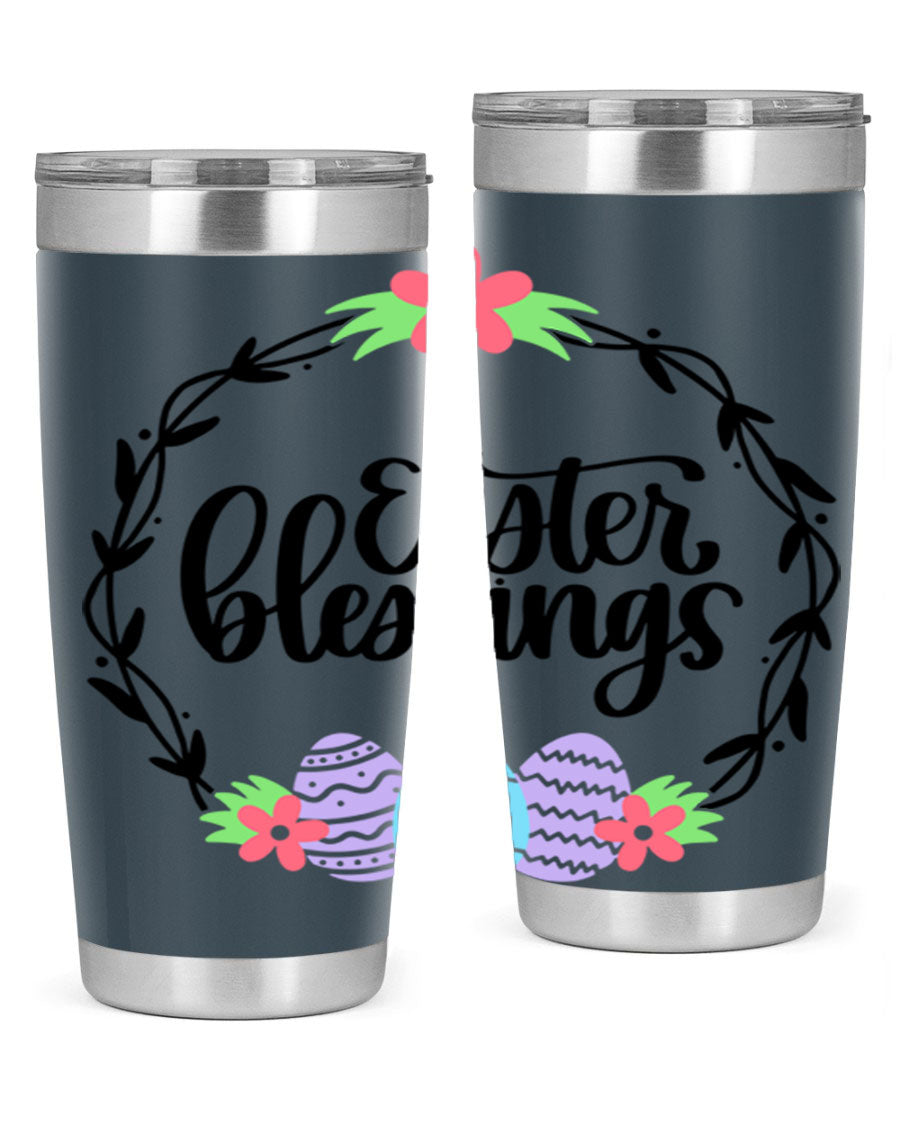 Easter Blessings 20oz and 30oz Tumblers featuring double wall vacuum stainless steel design with vibrant Easter-themed prints.