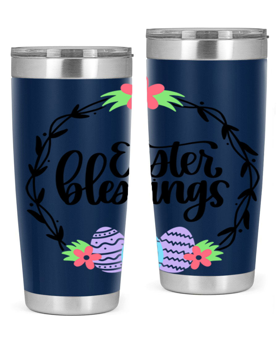 Easter Blessings 20oz and 30oz Tumblers featuring double wall vacuum stainless steel design with vibrant Easter-themed prints.