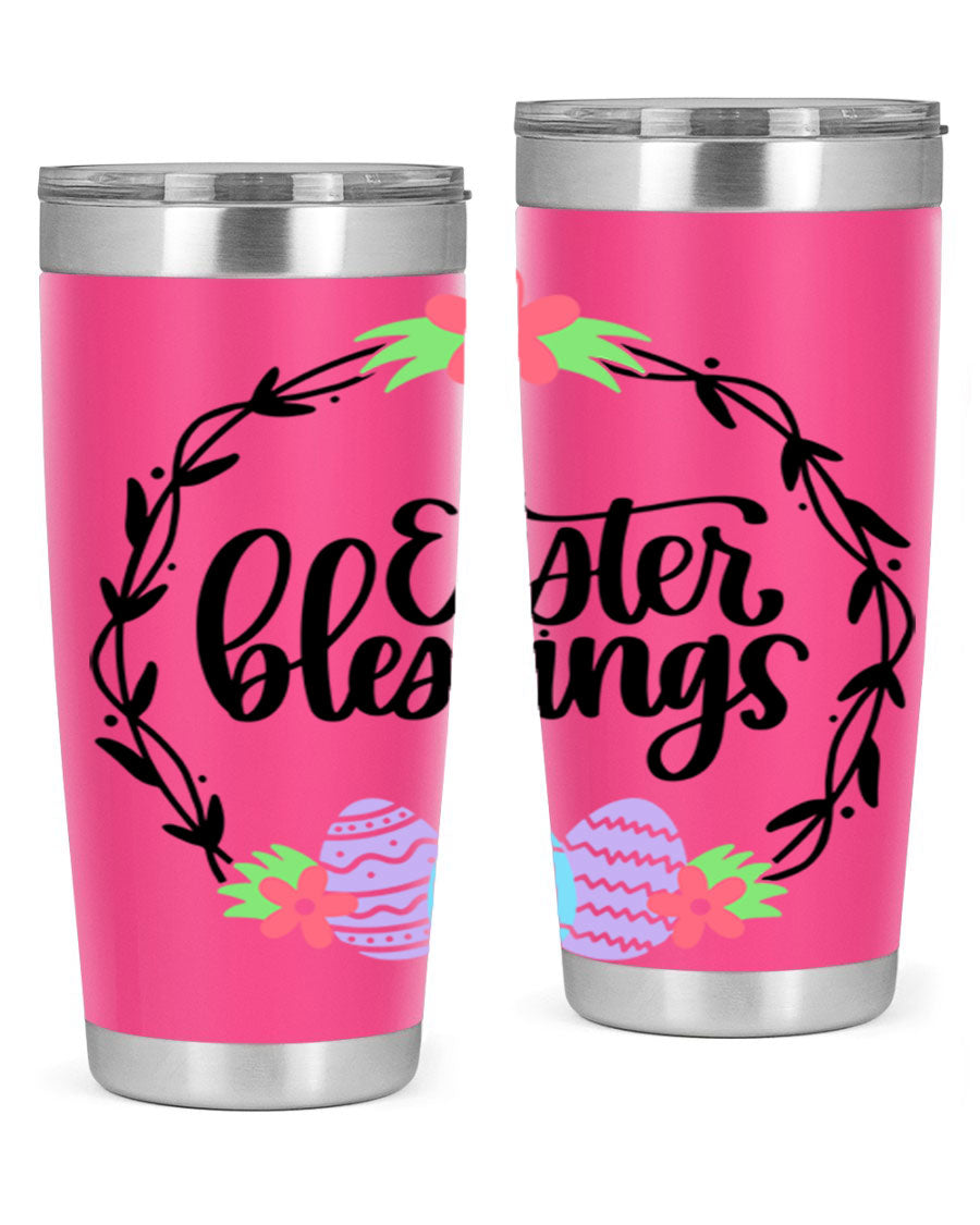 Easter Blessings 20oz and 30oz Tumblers featuring double wall vacuum stainless steel design with vibrant Easter-themed prints.