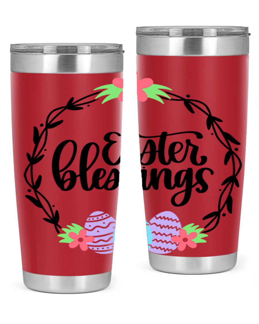 Easter Blessings 20oz and 30oz Tumblers featuring double wall vacuum stainless steel design with vibrant Easter-themed prints.