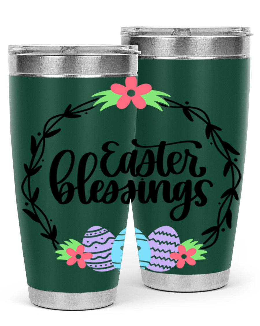 Easter Blessings 20oz and 30oz Tumblers featuring double wall vacuum stainless steel design with vibrant Easter-themed prints.