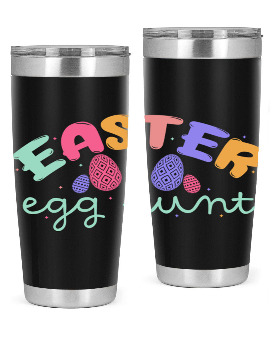 Easter egg hunt126# 20oz Tumbler featuring double wall vacuum insulation and vibrant Easter-themed design.