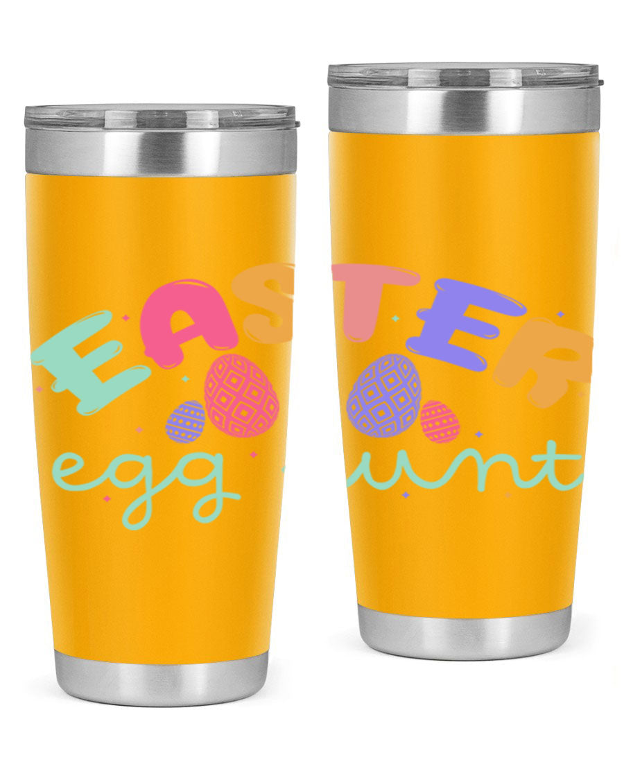 Easter egg hunt126# 20oz Tumbler featuring double wall vacuum insulation and vibrant Easter-themed design.