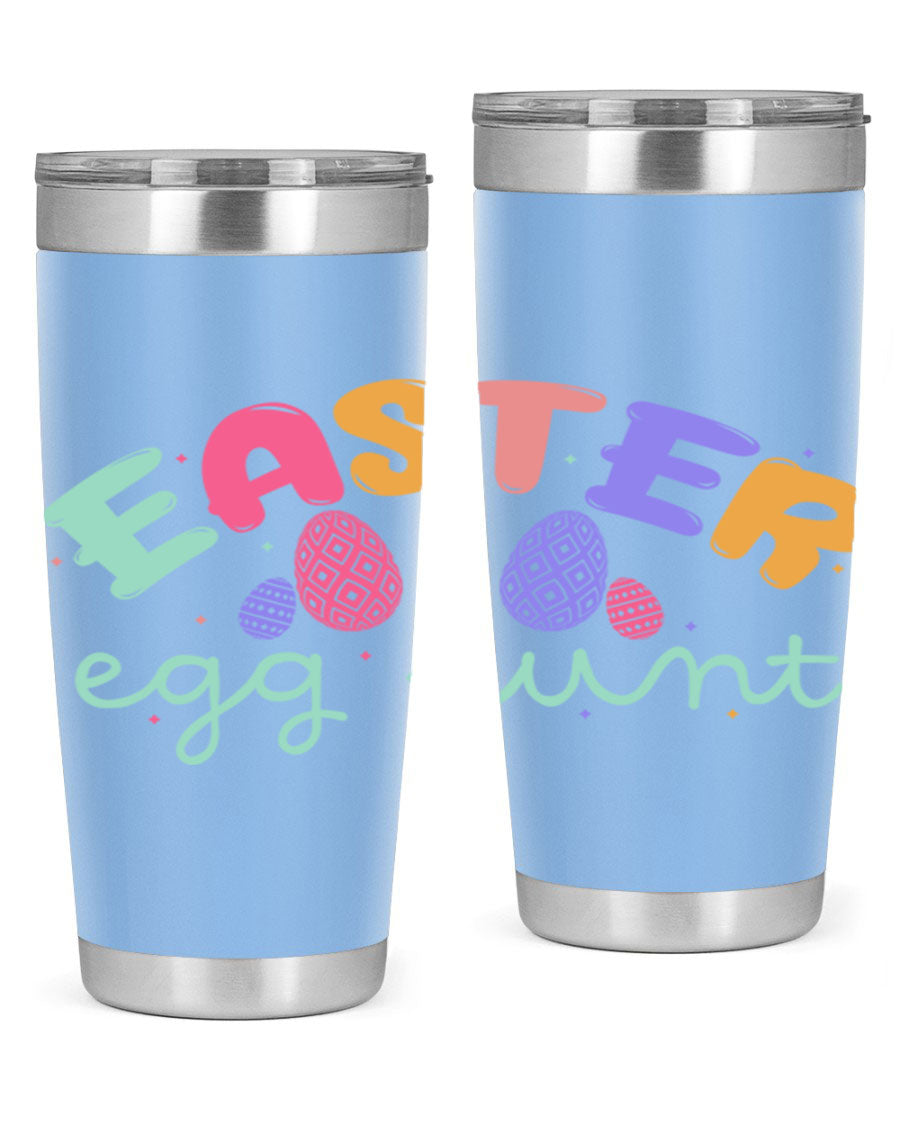 Easter egg hunt126# 20oz Tumbler featuring double wall vacuum insulation and vibrant Easter-themed design.