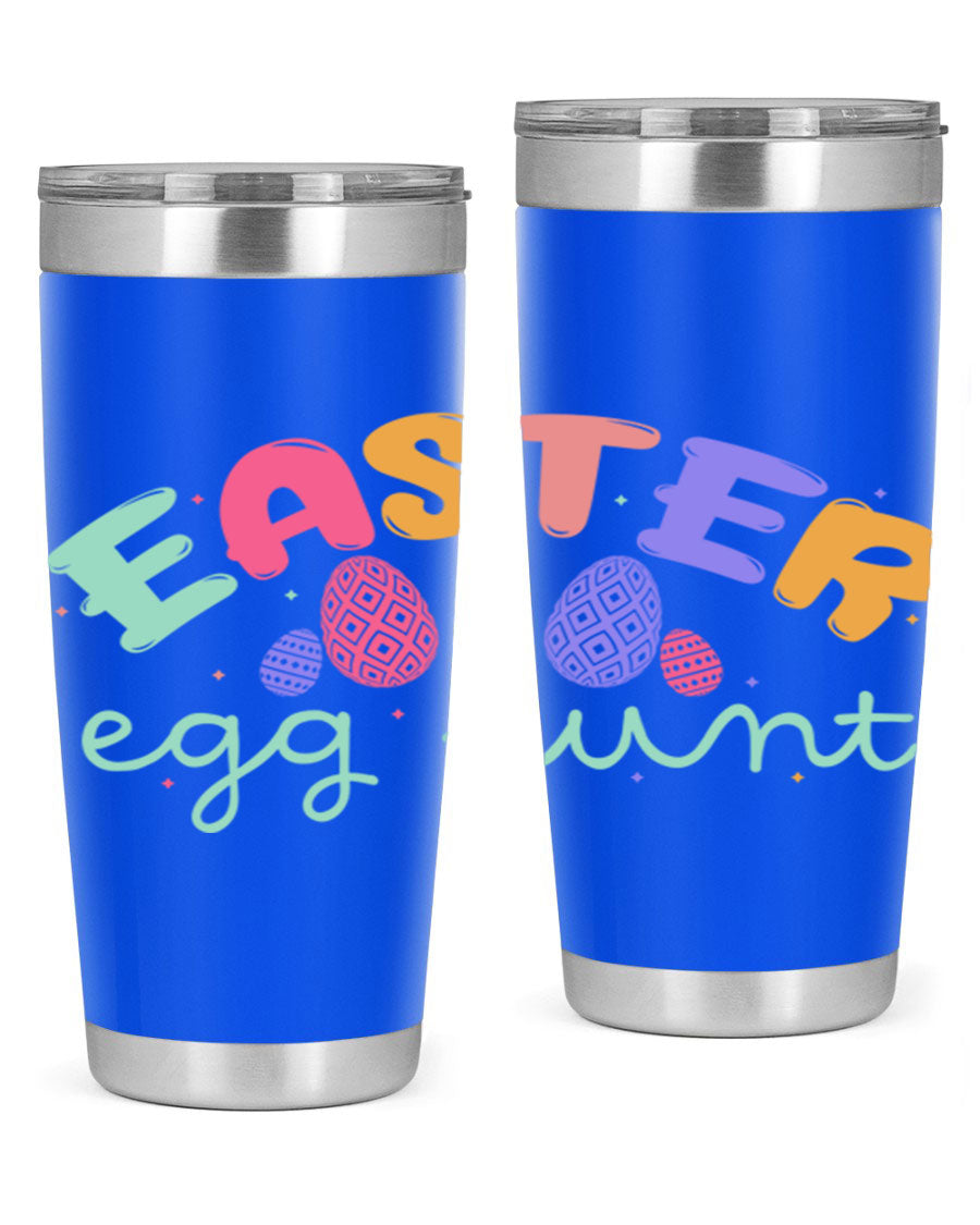 Easter egg hunt126# 20oz Tumbler featuring double wall vacuum insulation and vibrant Easter-themed design.