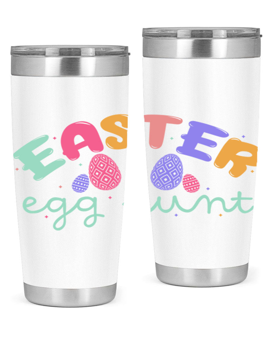 Easter egg hunt126# 20oz Tumbler featuring double wall vacuum insulation and vibrant Easter-themed design.