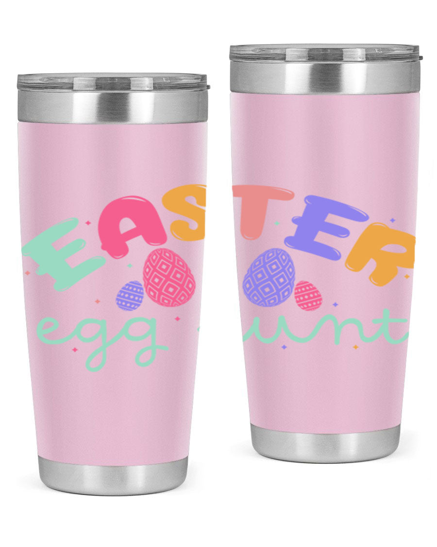 Easter egg hunt126# 20oz Tumbler featuring double wall vacuum insulation and vibrant Easter-themed design.