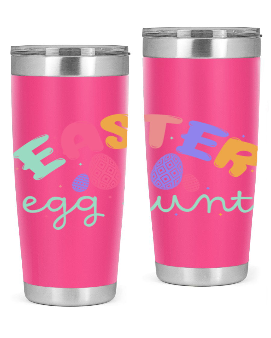 Easter egg hunt126# 20oz Tumbler featuring double wall vacuum insulation and vibrant Easter-themed design.