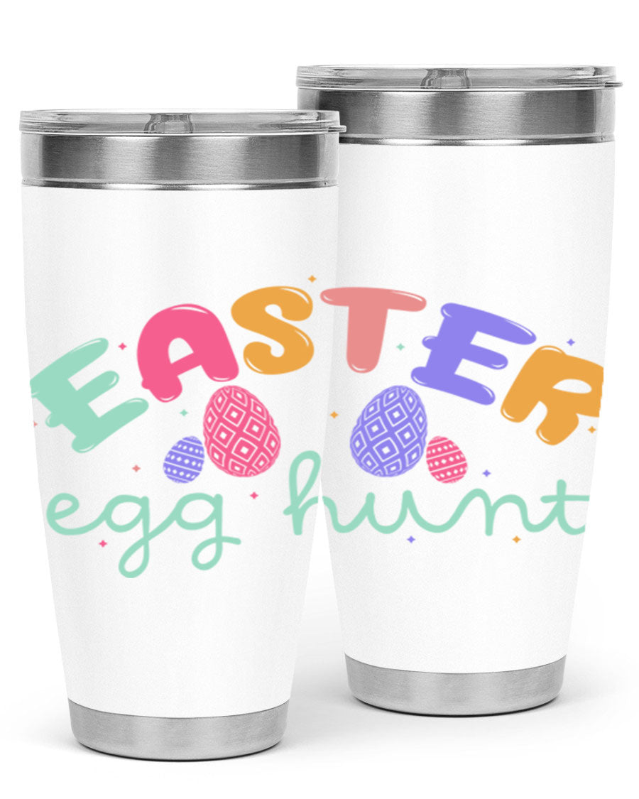 Easter egg hunt126# 20oz Tumbler featuring double wall vacuum insulation and vibrant Easter-themed design.
