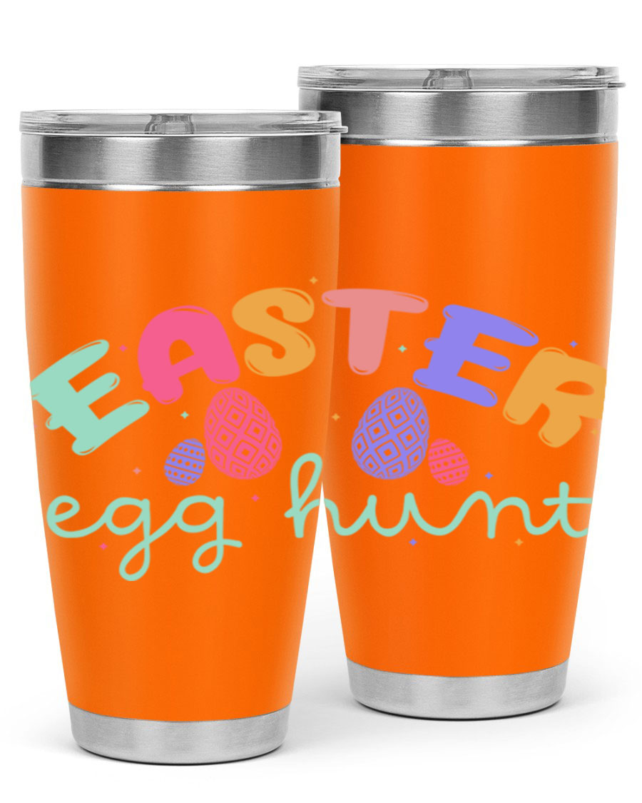 Easter egg hunt126# 20oz Tumbler featuring double wall vacuum insulation and vibrant Easter-themed design.