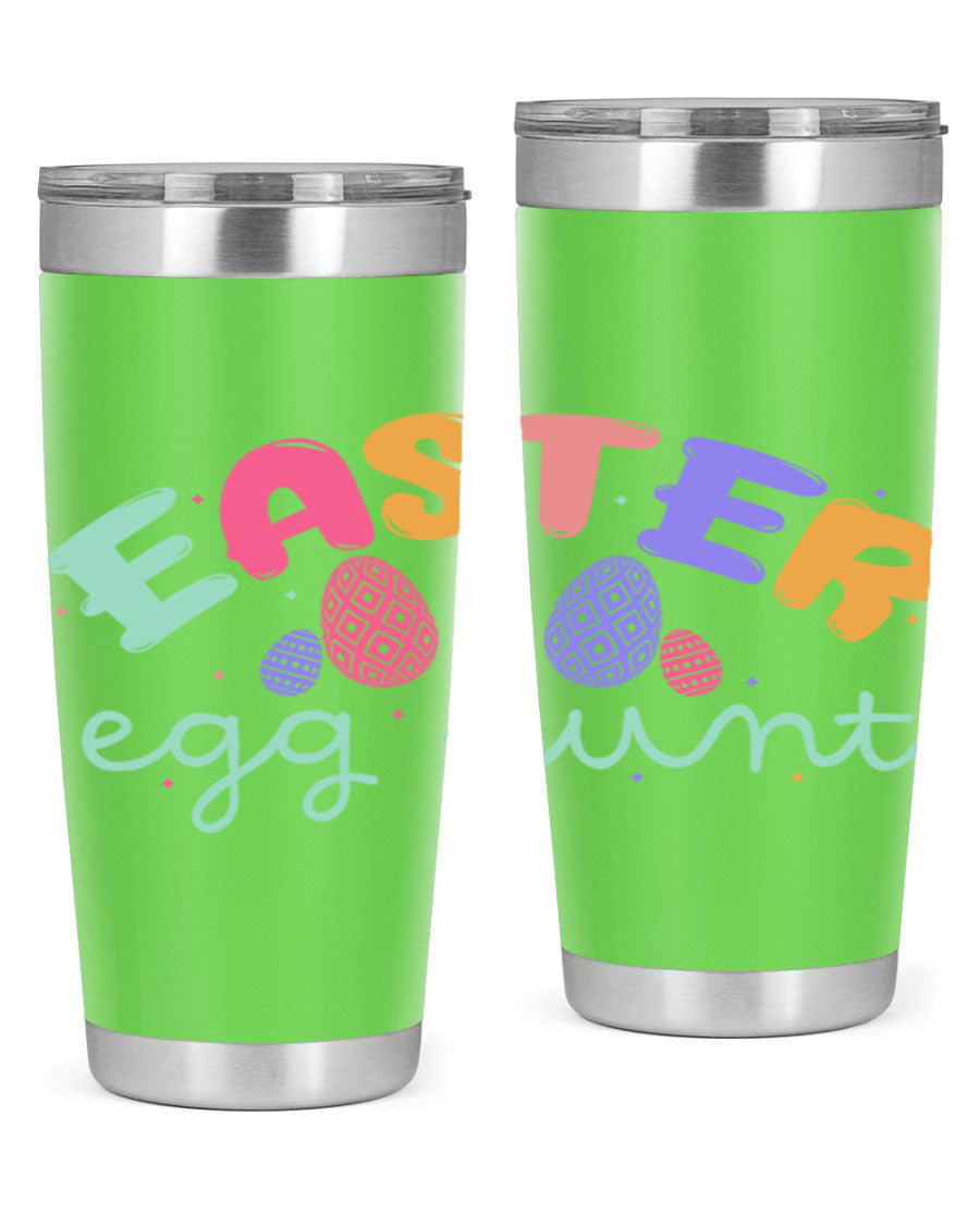 Easter egg hunt126# 20oz Tumbler featuring double wall vacuum insulation and vibrant Easter-themed design.