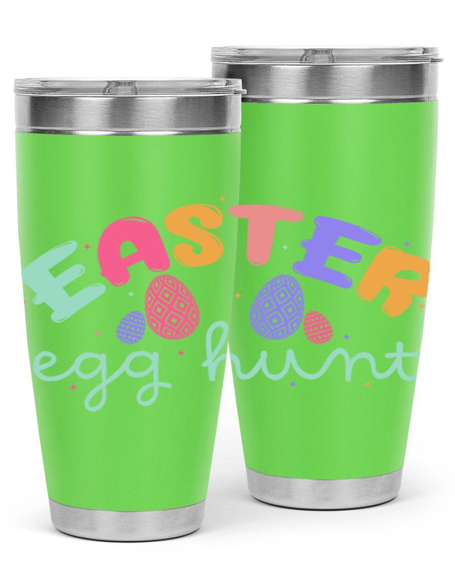 Easter egg hunt126# 20oz Tumbler featuring double wall vacuum insulation and vibrant Easter-themed design.