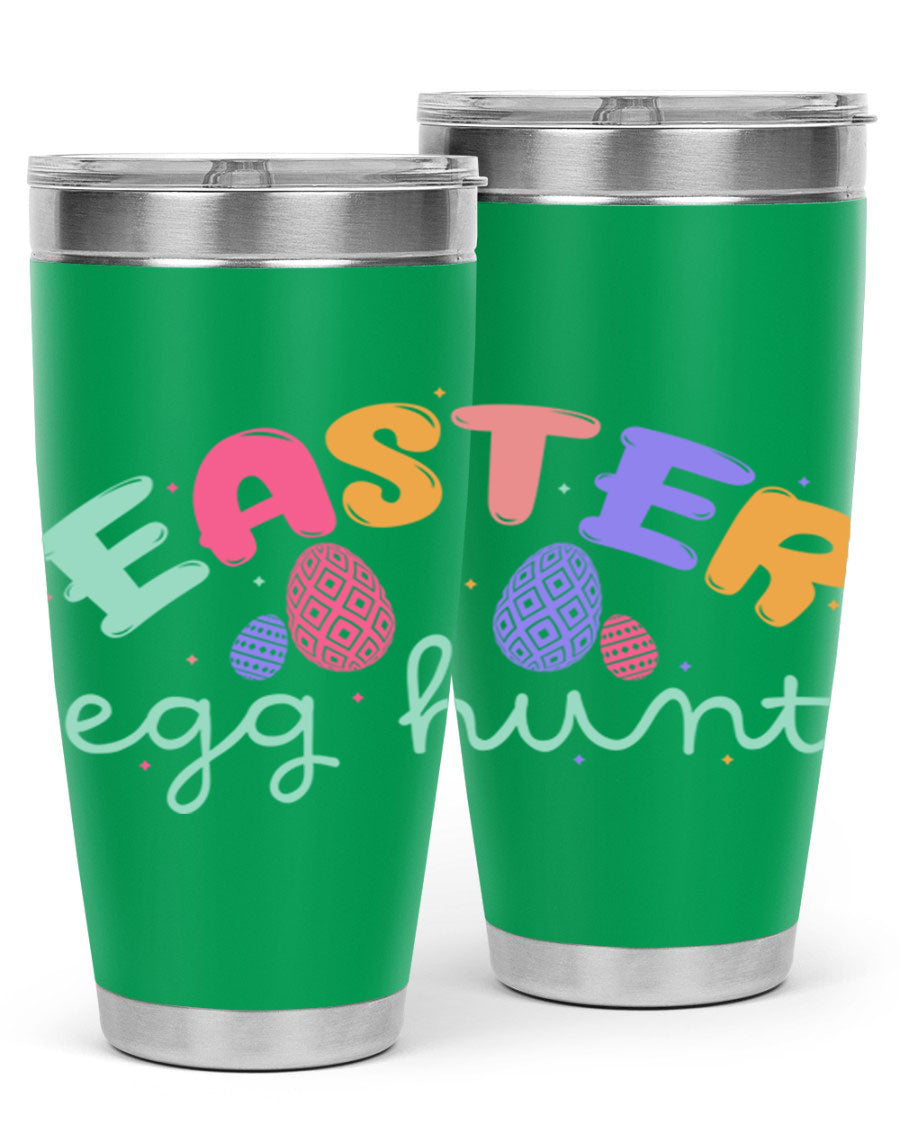 Easter egg hunt126# 20oz Tumbler featuring double wall vacuum insulation and vibrant Easter-themed design.