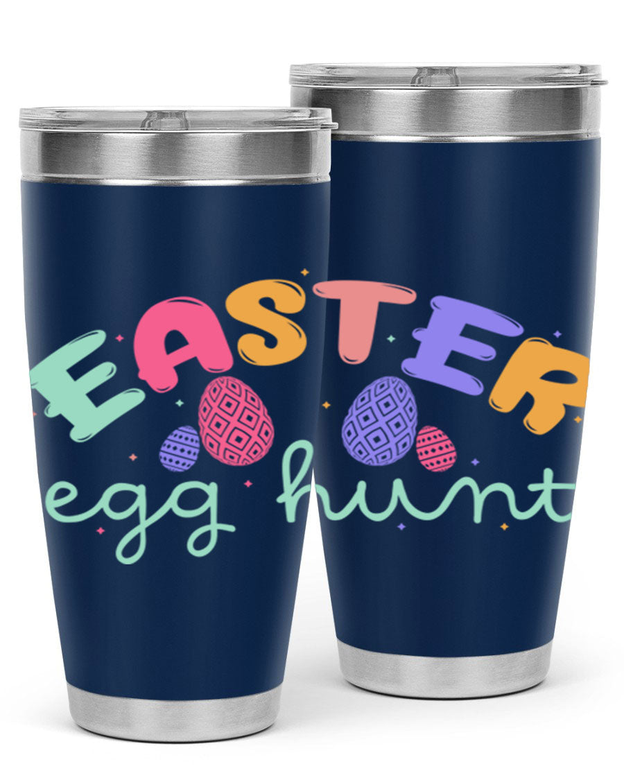 Easter egg hunt126# 20oz Tumbler featuring double wall vacuum insulation and vibrant Easter-themed design.