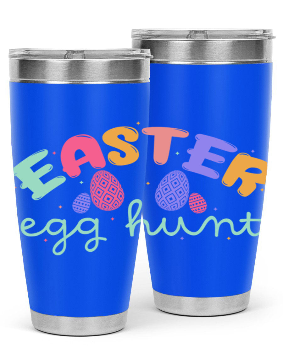 Easter egg hunt126# 20oz Tumbler featuring double wall vacuum insulation and vibrant Easter-themed design.