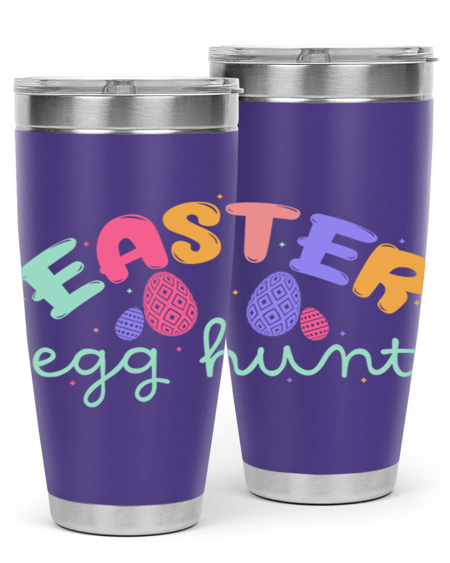 Easter egg hunt126# 20oz Tumbler featuring double wall vacuum insulation and vibrant Easter-themed design.