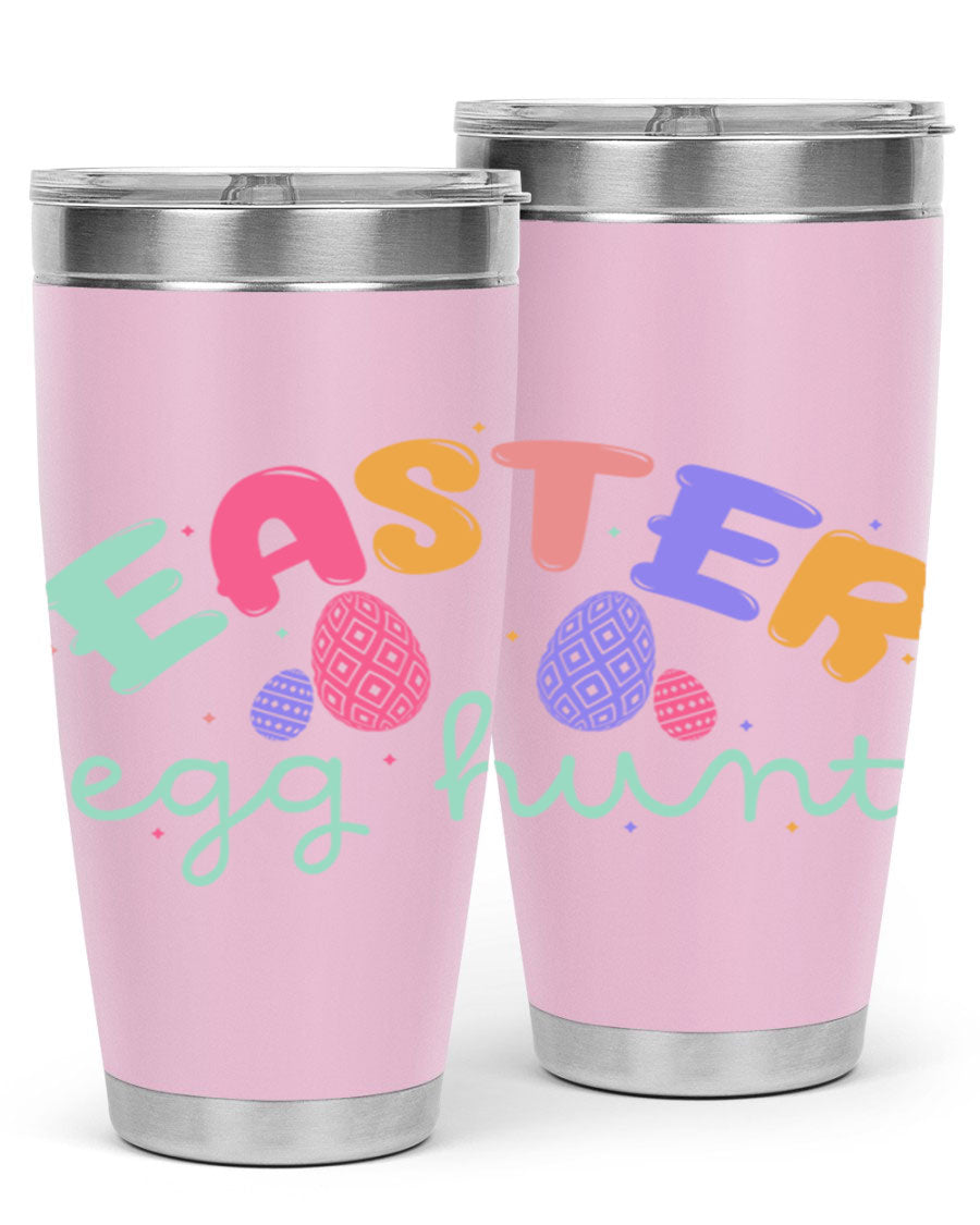 Easter egg hunt126# 20oz Tumbler featuring double wall vacuum insulation and vibrant Easter-themed design.